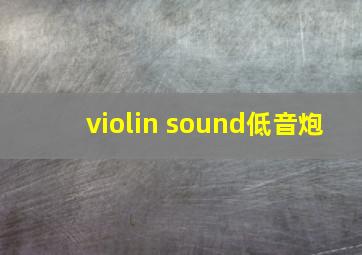 violin sound低音炮